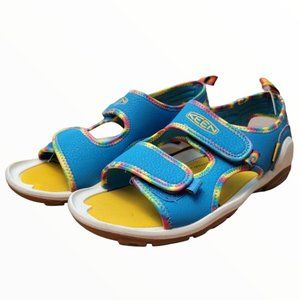 KEEN Knotch Creek Tie Dye Vivid Blue Kids Outdoor Shoes River Water US 4